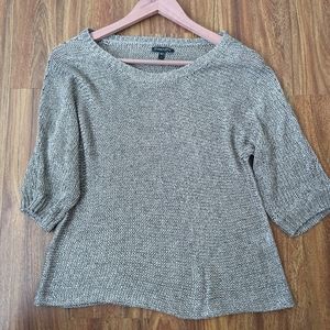 Eileen Fisher Silver Knit Sweater size S